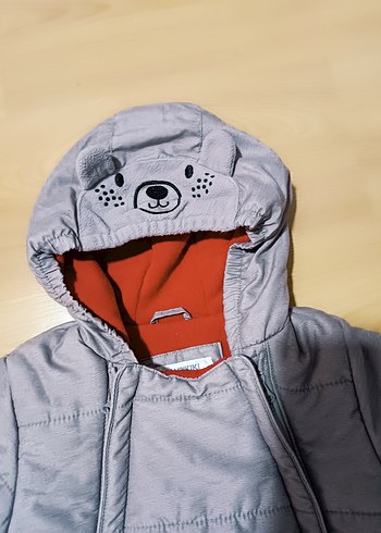 Gri Fermuarlı Bebek Kayak Tulumu - Görsel 2