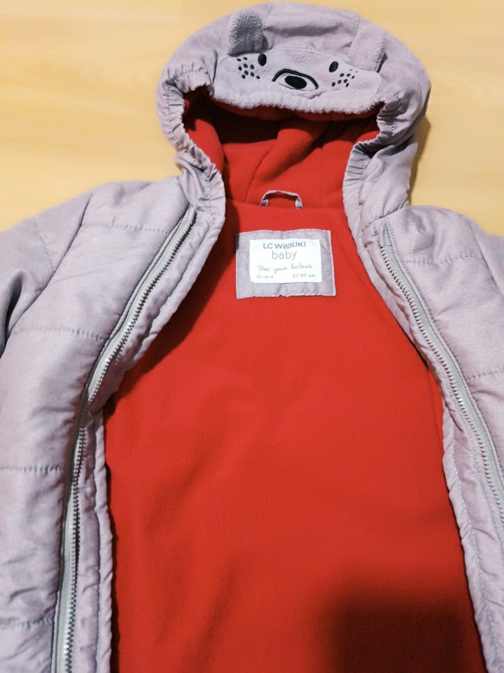 Gri Fermuarlı Bebek Kayak Tulumu - Görsel 4