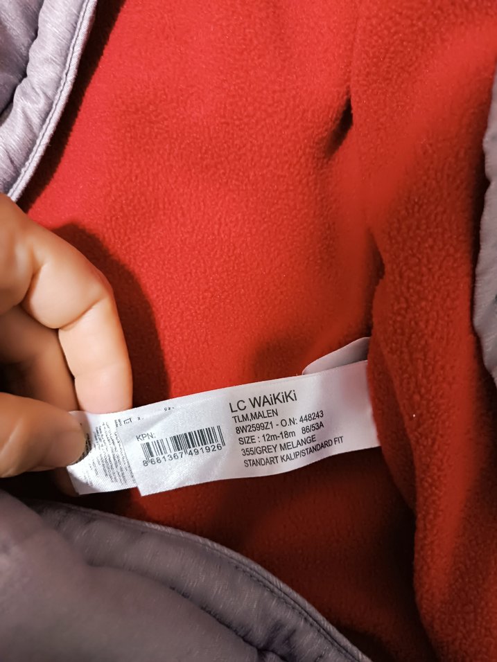 Gri Fermuarlı Bebek Kayak Tulumu - Görsel 5