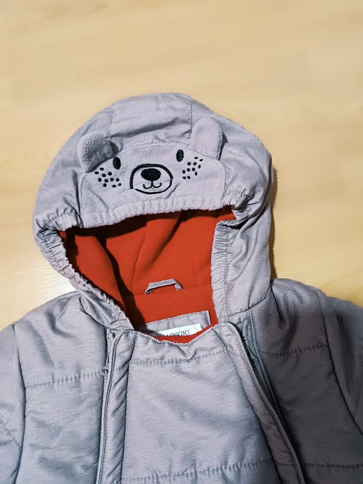 Gri Fermuarlı Bebek Kayak Tulumu - Görsel 2