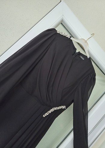 Uzun Siyah Gotik kadın abiye - Görsel 2