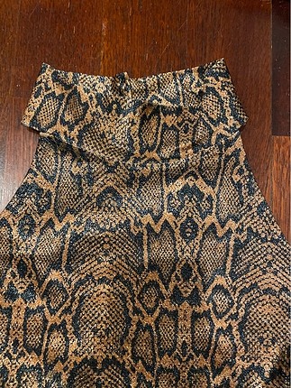 xl Beden kahverengi Renk Crop top simli