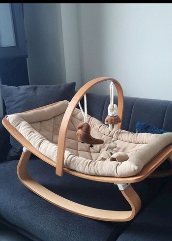 Beden camel Renk Wellgro Natura Ahşap Sallanan Ana Kucağı Camel