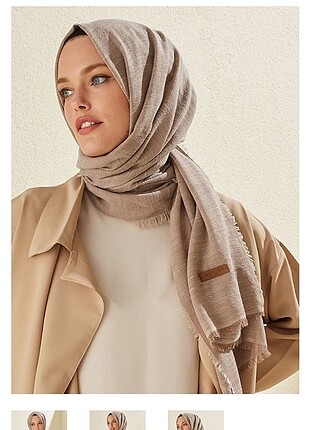 Maviden scarf keten pamuk karisik şal vizon ve kahve