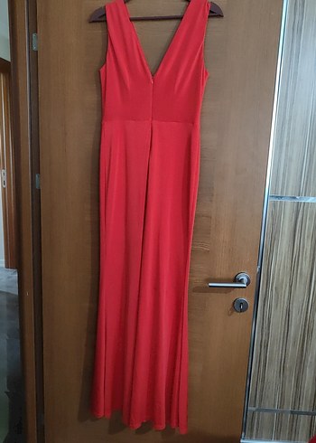 Koton M beden narçiçeği Uzun V yaka  abiye Elbise - Görsel 8