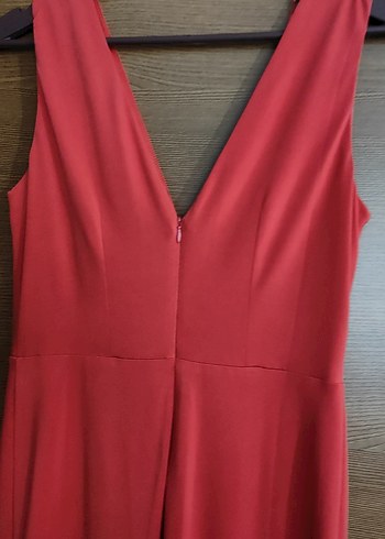 Koton M beden narçiçeği Uzun V yaka  abiye Elbise - Görsel 7