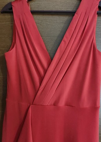 Koton M beden narçiçeği Uzun V yaka  abiye Elbise - Görsel 3