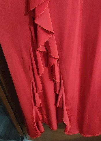 Koton M beden narçiçeği Uzun V yaka  abiye Elbise - Görsel 4