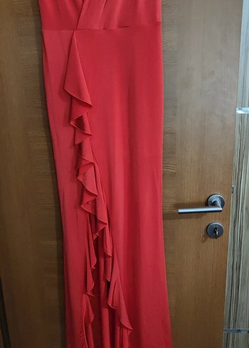 Koton M beden narçiçeği Uzun V yaka  abiye Elbise - Görsel 5