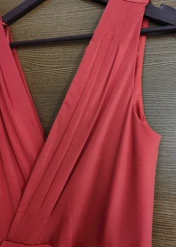 Koton M beden narçiçeği Uzun V yaka  abiye Elbise - Görsel 6