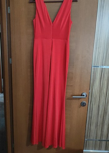 Koton M beden narçiçeği Uzun V yaka  abiye Elbise - Görsel 9