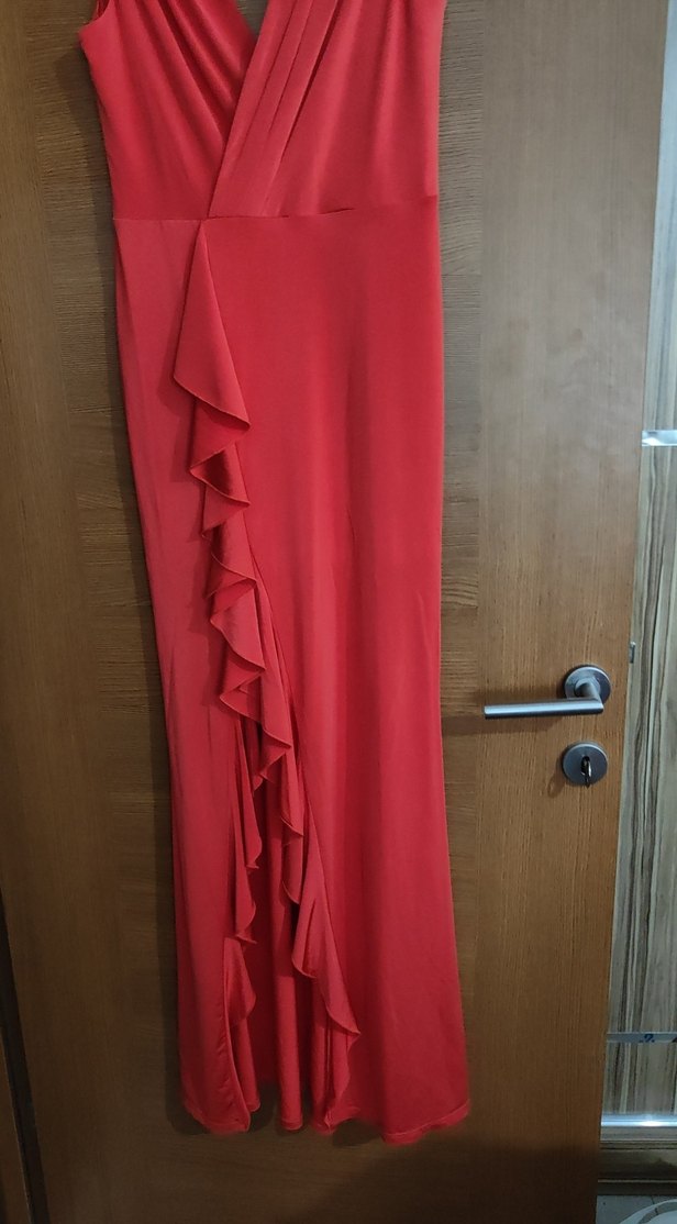 Koton M beden narçiçeği Uzun V yaka  abiye Elbise - Görsel 5