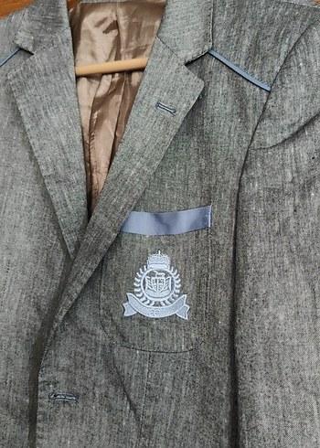 Keten 46 beden gri ceket 11-12 yaş uyumlu - Görsel 3