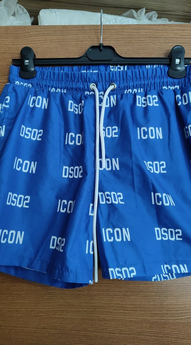 Erkek Mavi Renkli Mini Bağcıklı Deniz Şortu S beden - Görsel 4