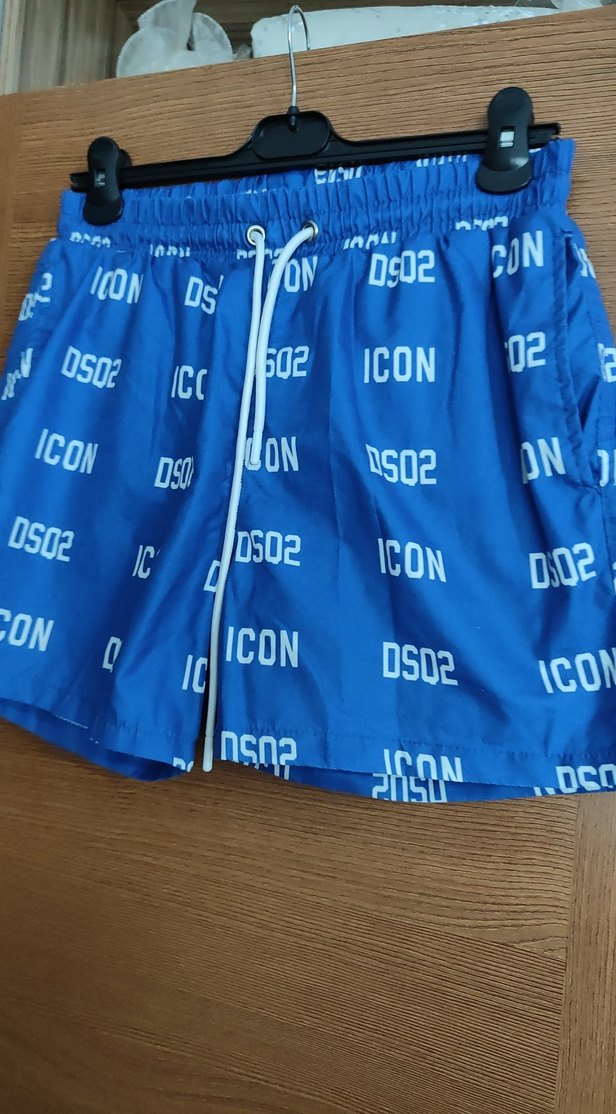 Erkek Mavi Renkli Mini Bağcıklı Deniz Şortu S beden - Görsel 3