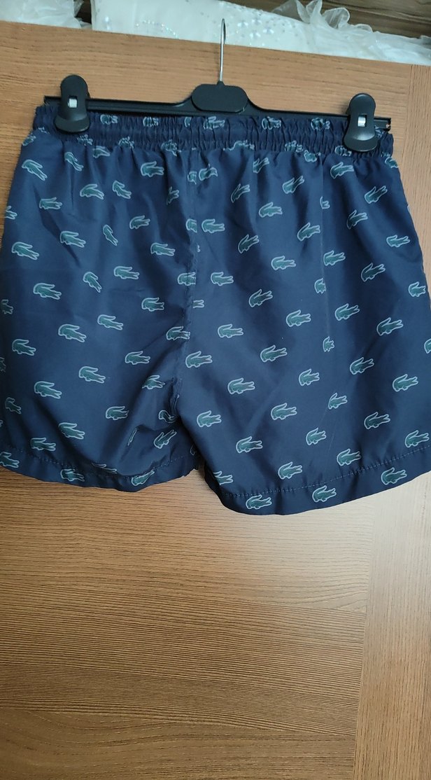 Lacoste Erkek Mavi Baskılı Mini Şort S beden - Görsel 5