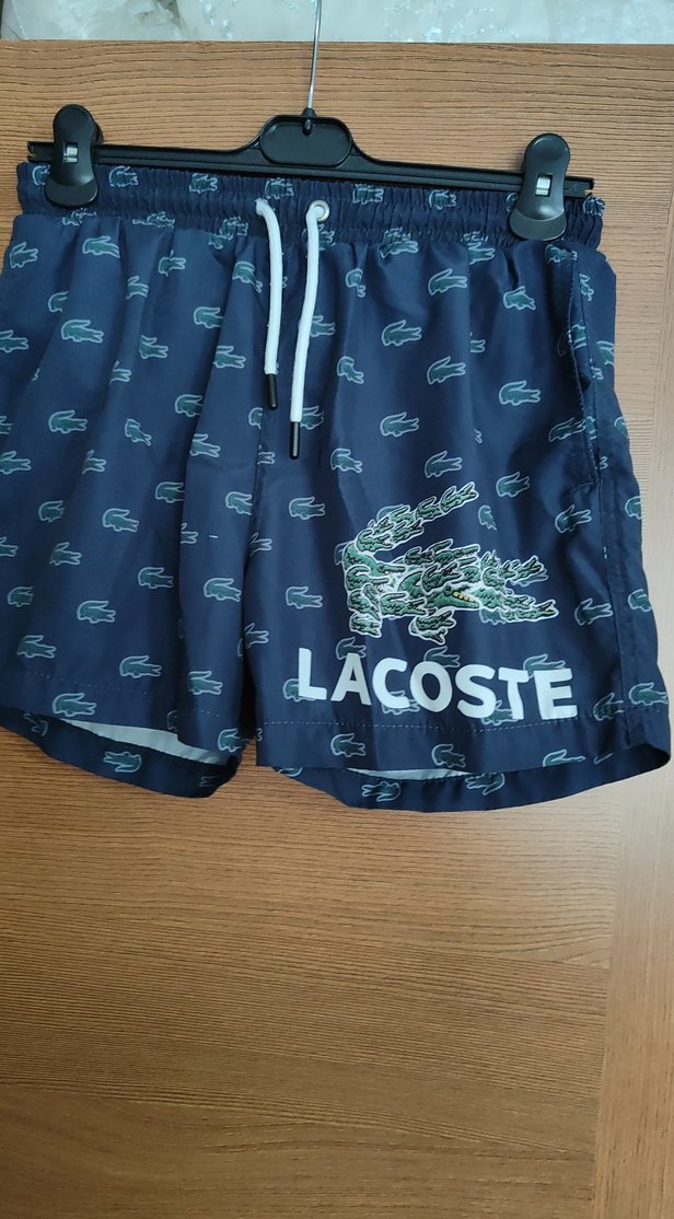 Lacoste Erkek Mavi Baskılı Mini Şort S beden - Görsel 3