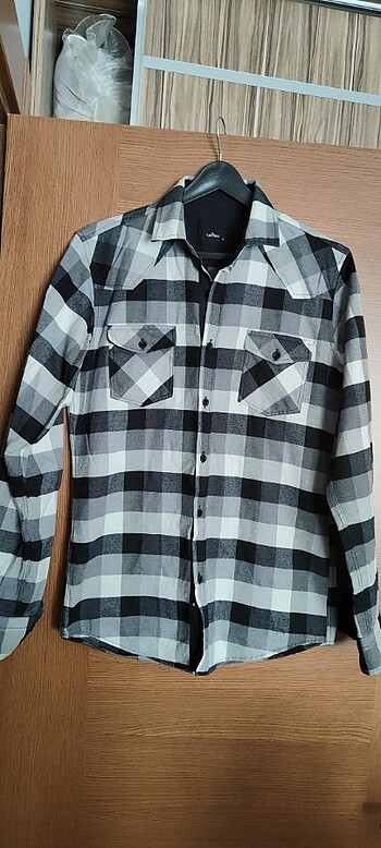 Tudors S beden ekoseli  erkek gömlek kalın kumaş - Görsel 2