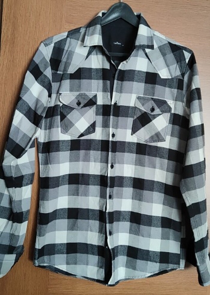 Tudors S beden ekoseli  erkek gömlek kalın kumaş - Görsel 2