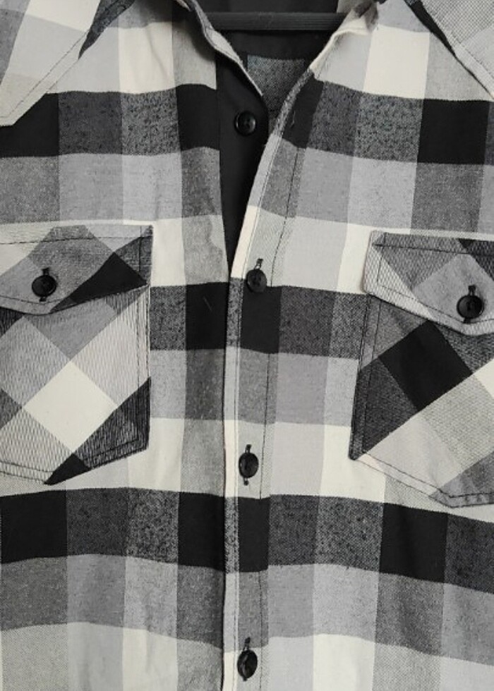 Tudors S beden ekoseli  erkek gömlek kalın kumaş - Görsel 4