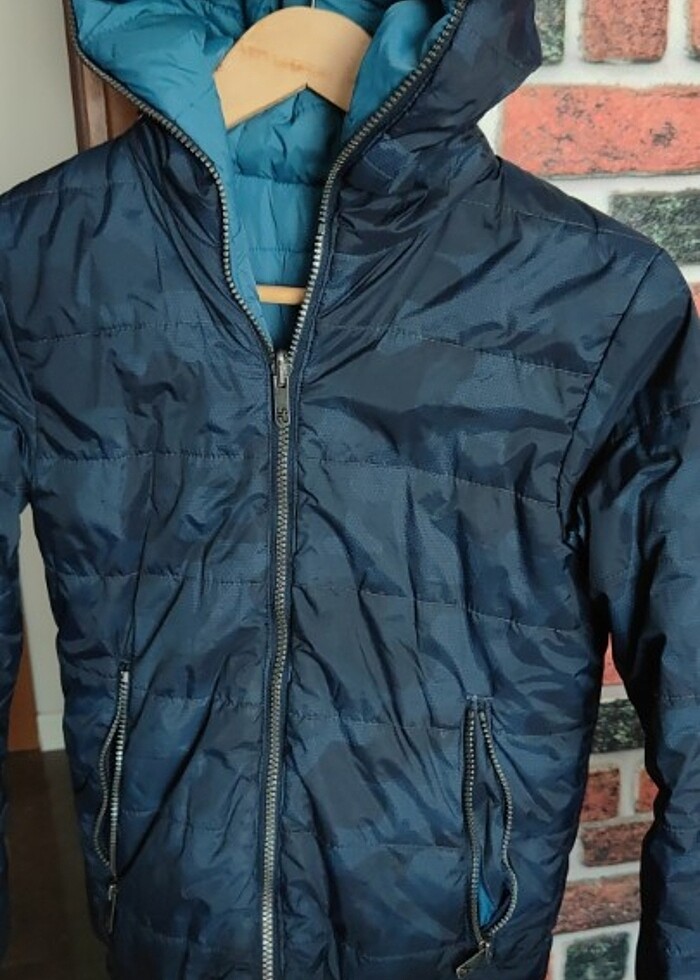 10-11 yaş çocuk montu çift taraflı - Görsel 3