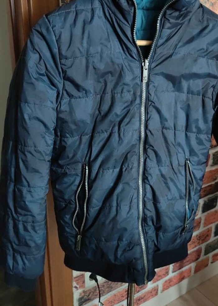 10-11 yaş çocuk montu çift taraflı - Görsel 4