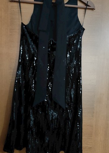 Koton M beden siyah pullu kısa abiye elbise - Görsel 5