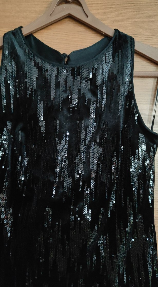 Koton M beden siyah pullu kısa abiye elbise - Görsel 4