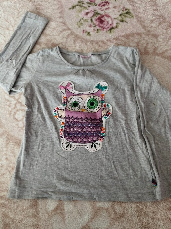 Kız Çocuk Kırmızı Uzun Kollu Baskılı Sweatshirt - Görsel 3