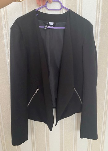 Siyah Fermuarlı Kadın Blazer Ceket