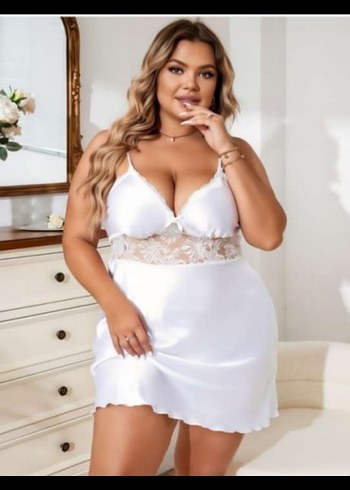 Diğer Beyaz Mini Saten Dantel Detaylı Kadın Pijama Takımı