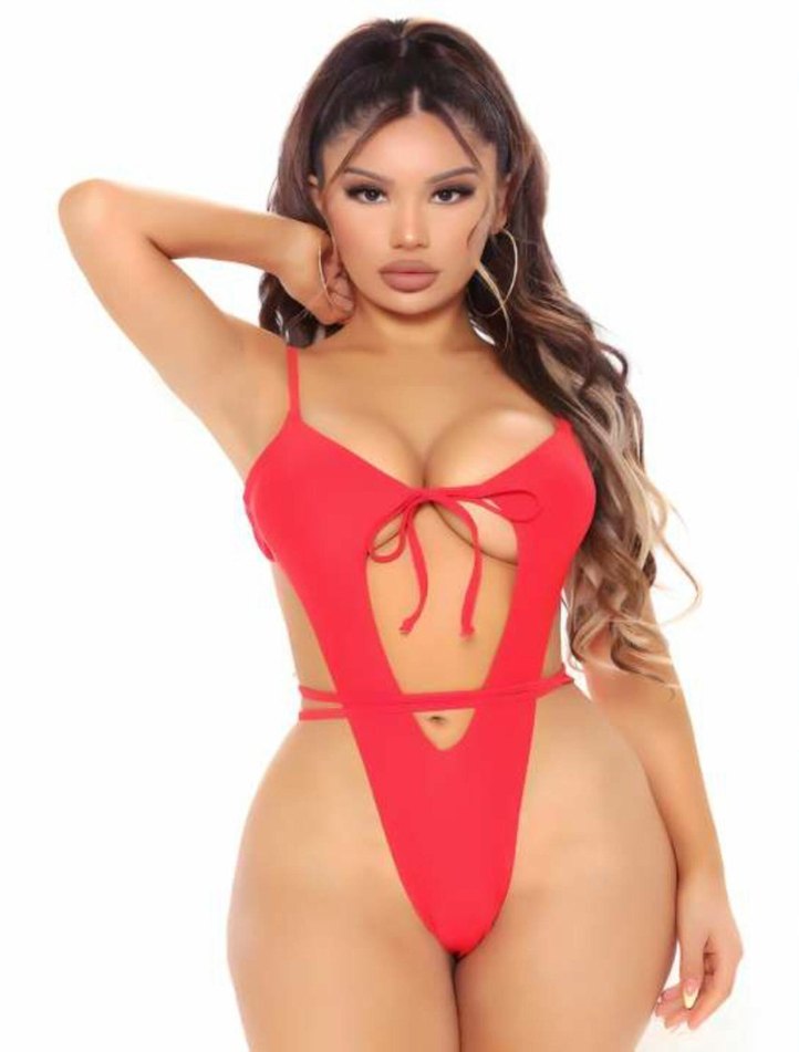 Kırmızı İpli Kadın Monokini - Görsel 2