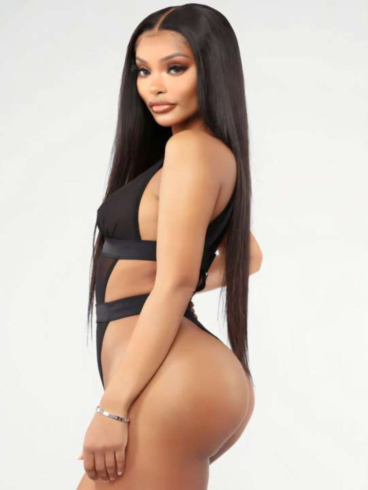 Siyah Strappy Gotik Monokini - Görsel 3