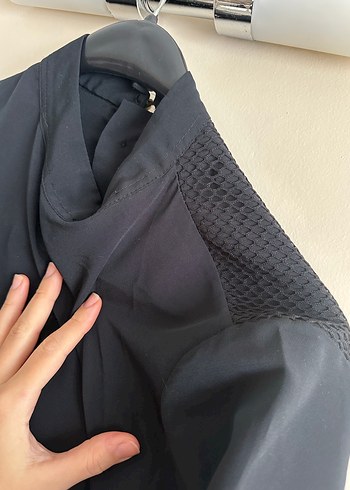 Siyah Drapeli Uzun elbise - Görsel 3