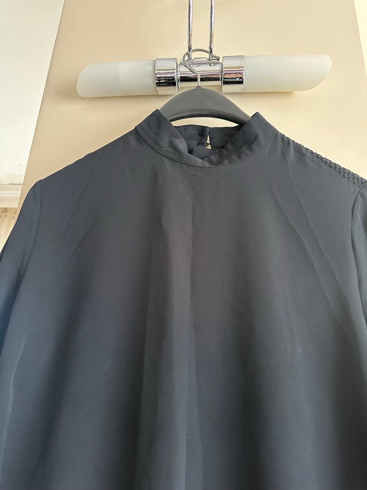 Siyah Drapeli Uzun elbise - Görsel 2