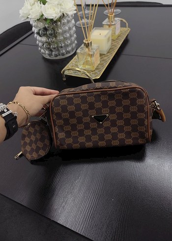 Prada Kahverengi Baskılı Deri Kadın Çanta