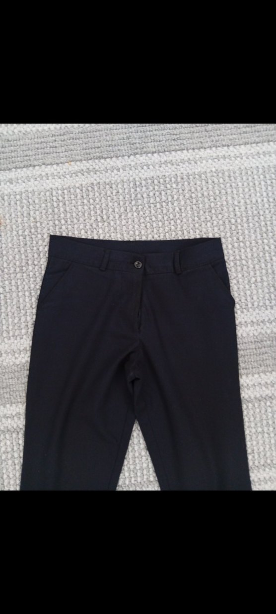 lacivert Kadın Kumaş Pantolon Regular Fit - Görsel 4