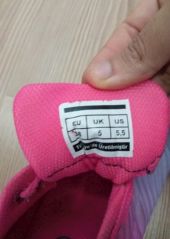 38 Beden pembe Renk Renkli Bağcıklı Kadın Spor Ayakkabı
