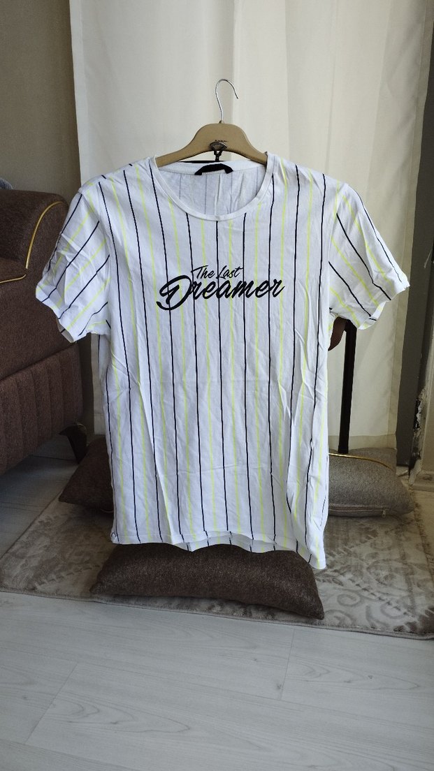 Beyaz Baskılı Pamuklu Erkek Tişört - Görsel 2