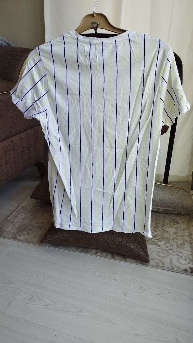 Beyaz Baskılı Pamuklu Erkek Tişört - Görsel 3