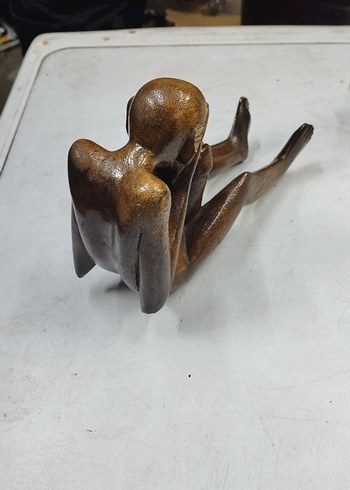 Bereket tanrısı Parlak Kahverengi Ahşap Figür - Görsel 3