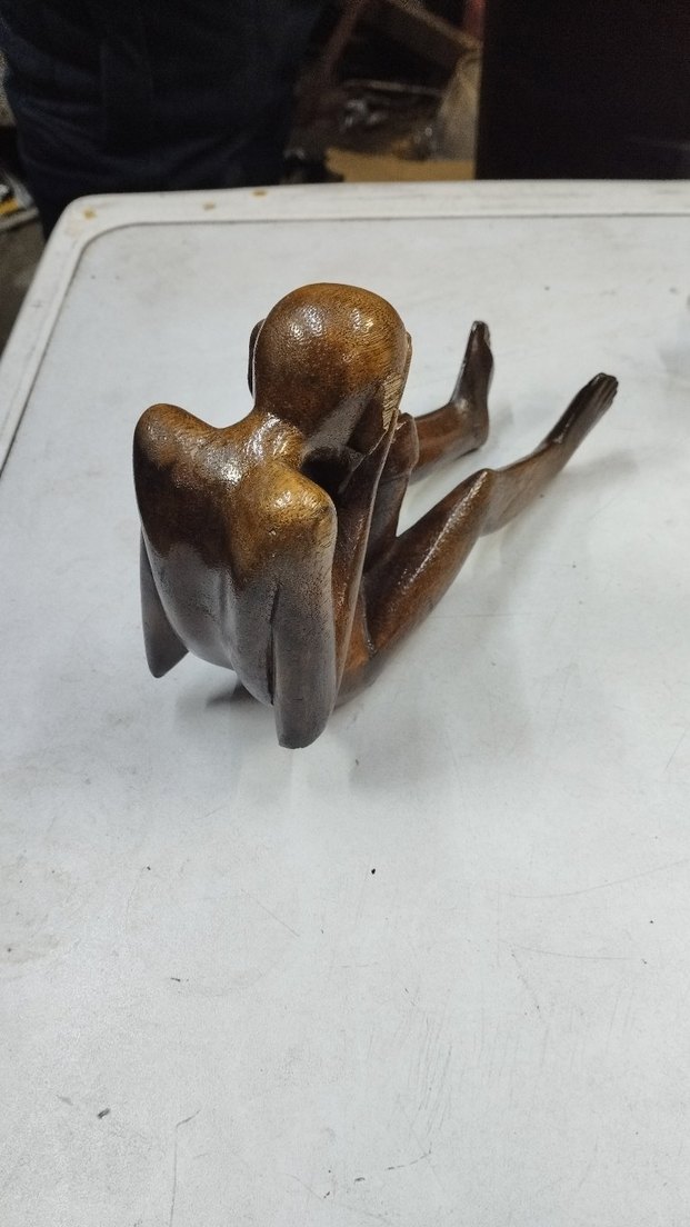 Bereket tanrısı Parlak Kahverengi Ahşap Figür - Görsel 3