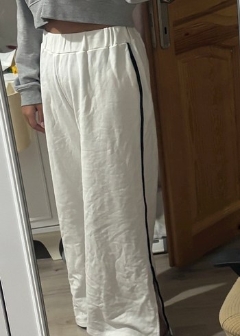 l Beden beyaz Renk Kadın Gri Pamuk Rahat Kesim Sweatpant