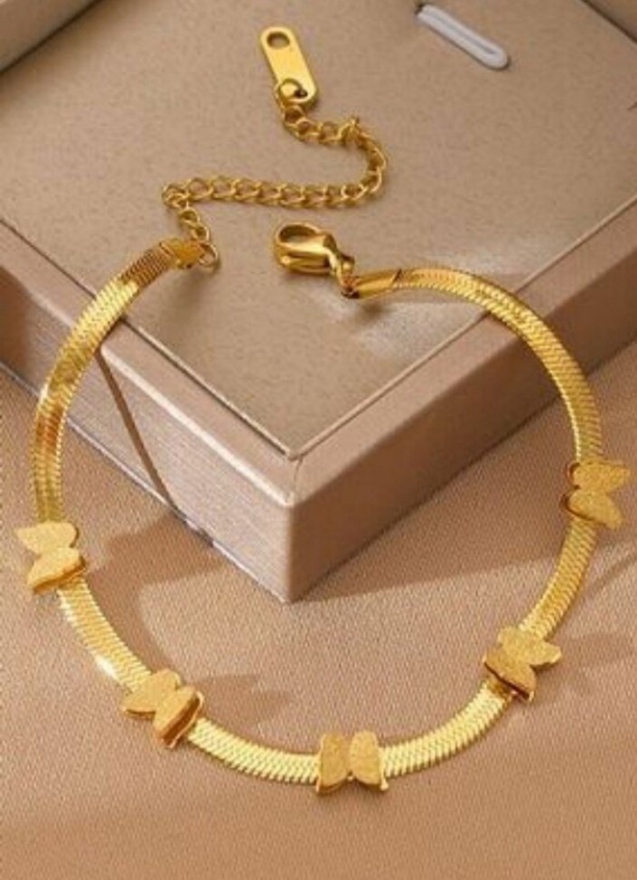 Çelik Altın Renk Kelebek Bileklik - Görsel 2