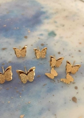 Çelik Kelebek Küpeler - Görsel 3