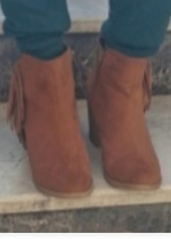 Püsküllü Süet Kadın Botu Blok Topuklu - Görsel 2