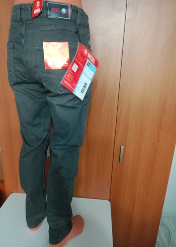 Gri Erkek Kot Pantolon, Kemerli, Regular Fit - Görsel 4