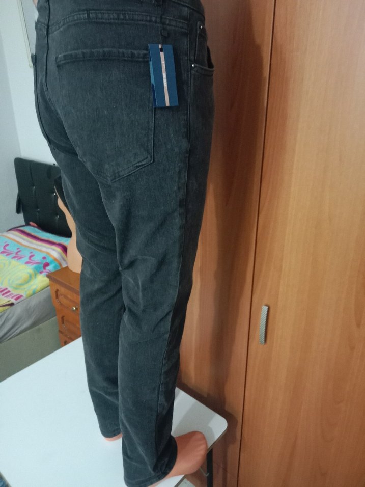 Gri Regular Fit Midi Erkek Kot Pantolon - Görsel 5