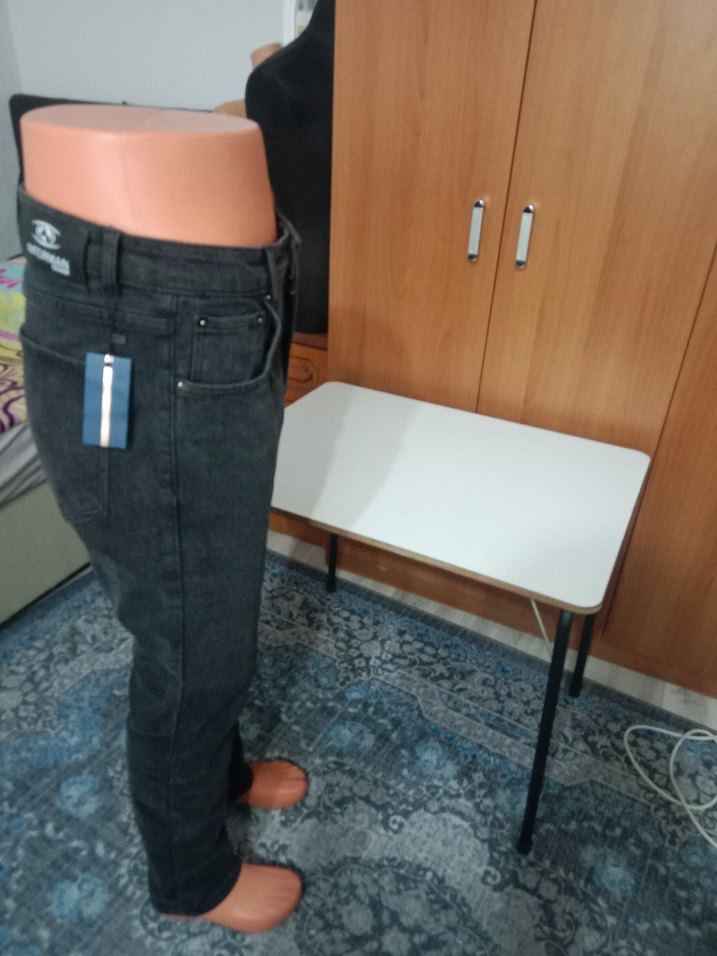 Gri Regular Fit Midi Erkek Kot Pantolon - Görsel 3