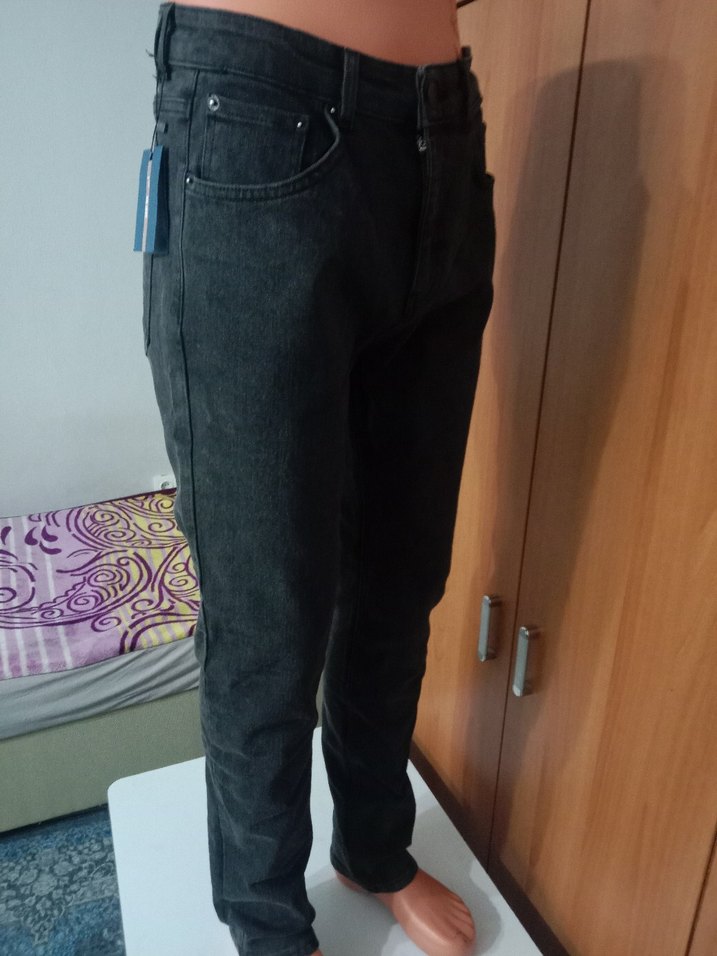 Gri Regular Fit Midi Erkek Kot Pantolon - Görsel 4